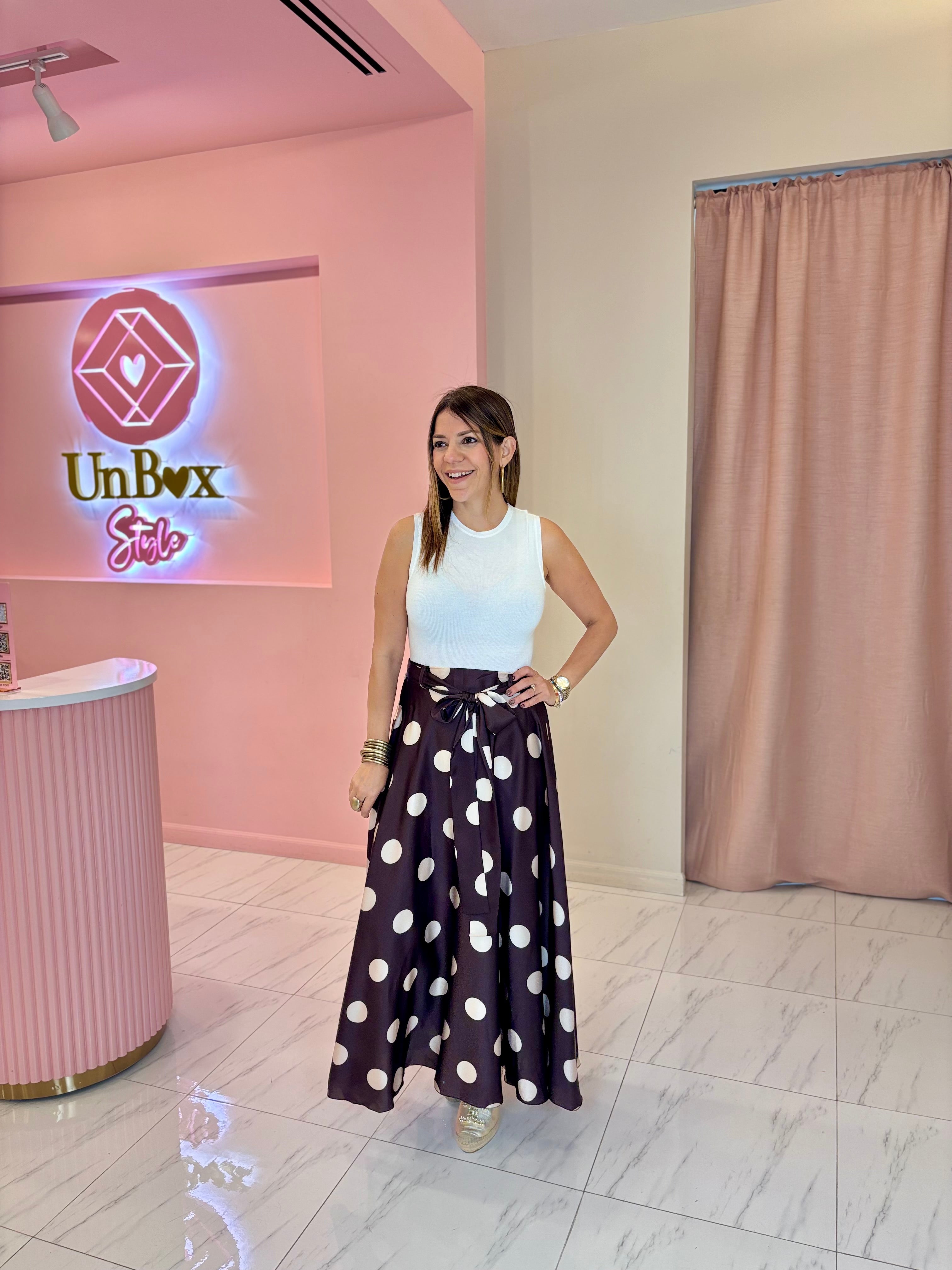 Mikaela Polka Skirt🇮🇹🤎🤍