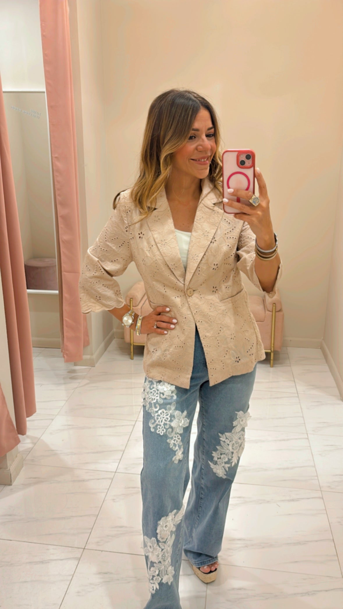 Elisa Eyelet Blazer