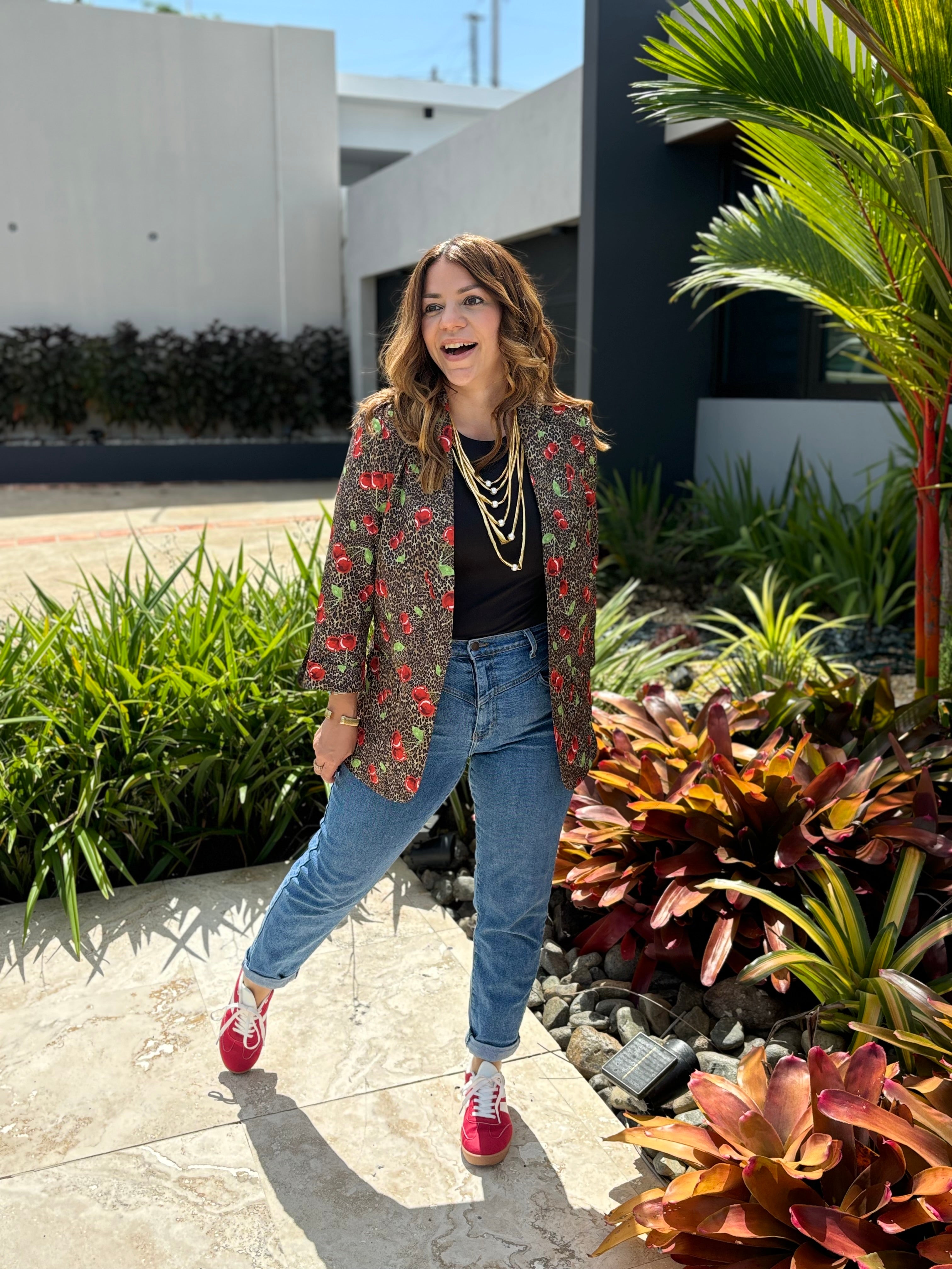 Leopard 🐆 & Cherry 🍒 Blazer