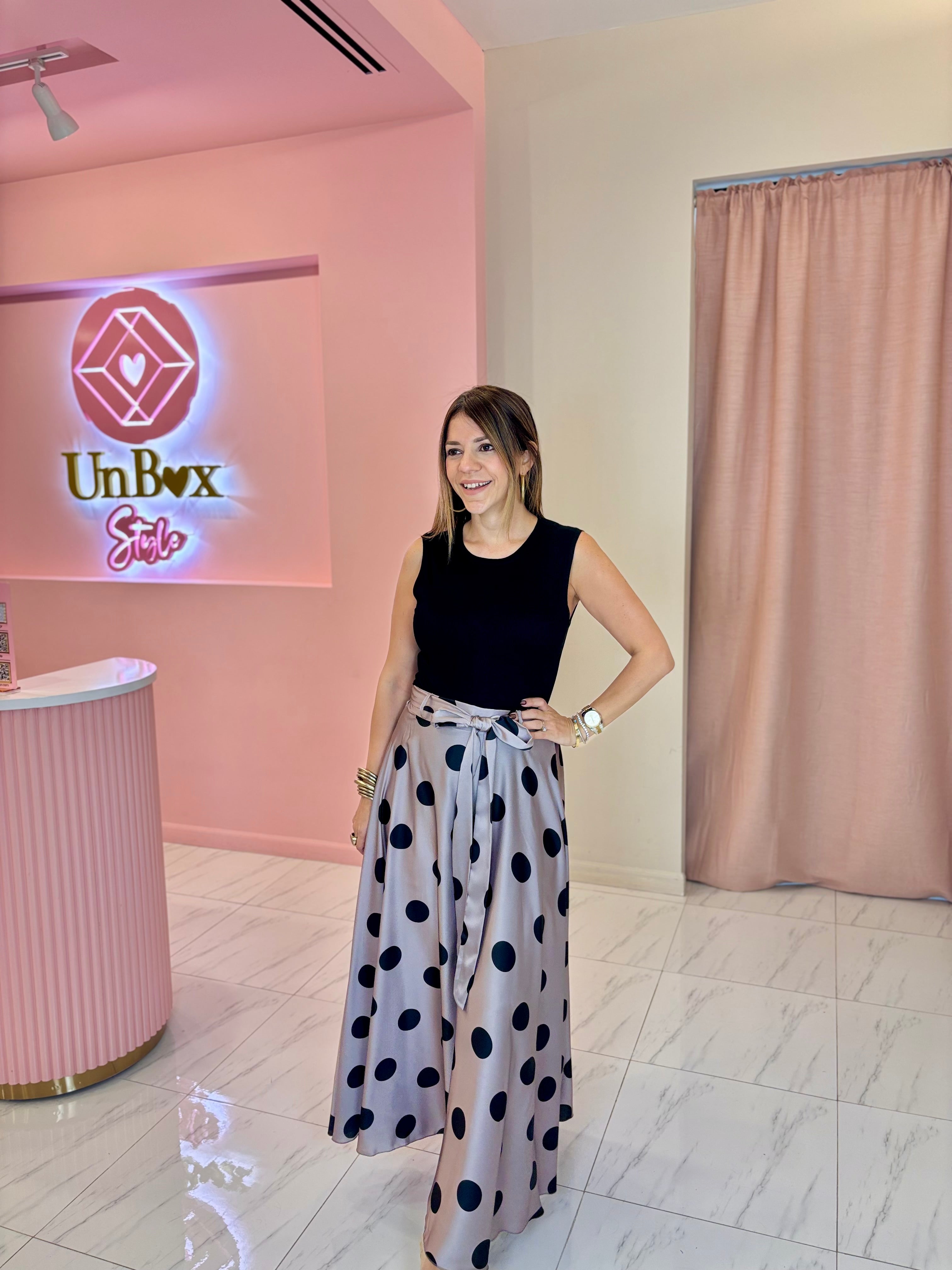 Mikaela Polka Skirt🇮🇹🩶🖤