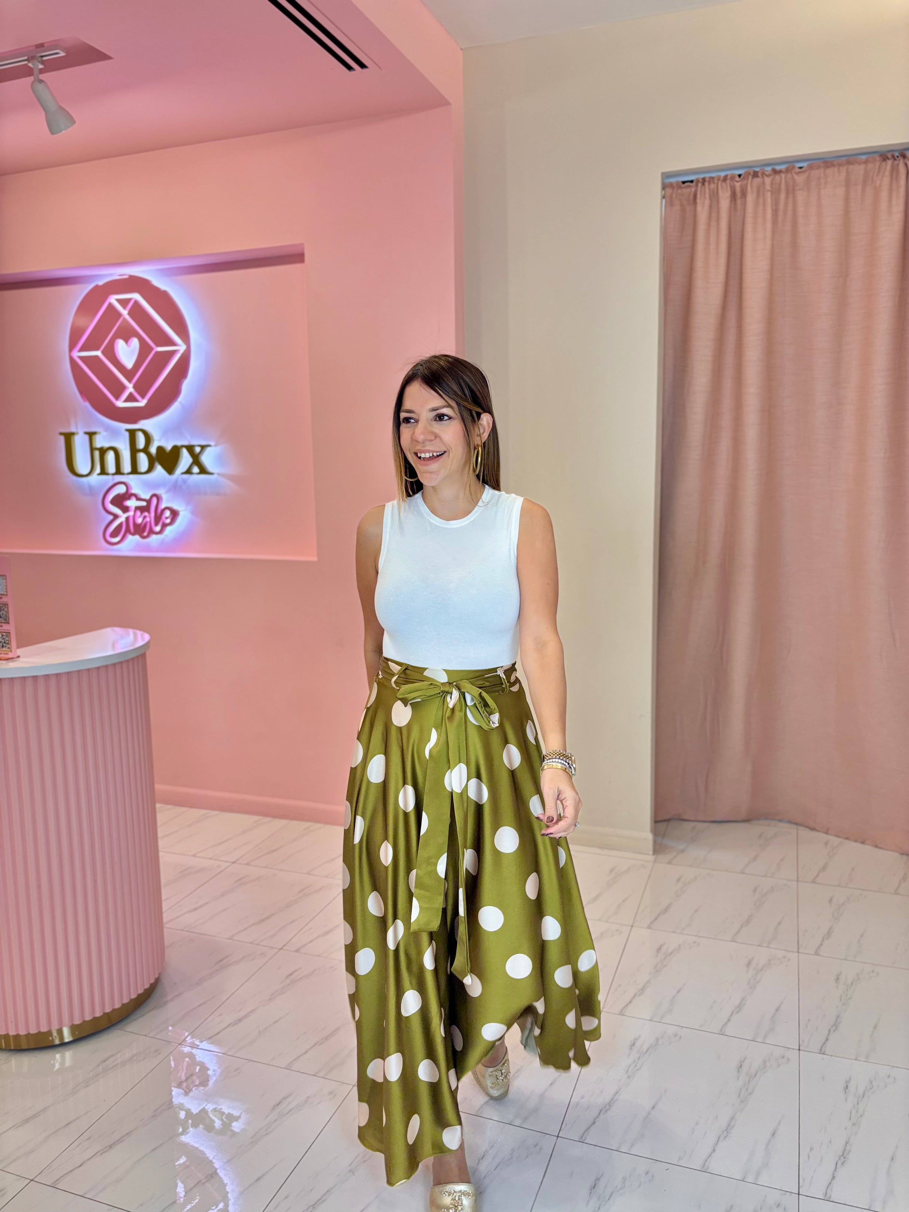 Mikaela Polka Skirt🇮🇹💚🤍