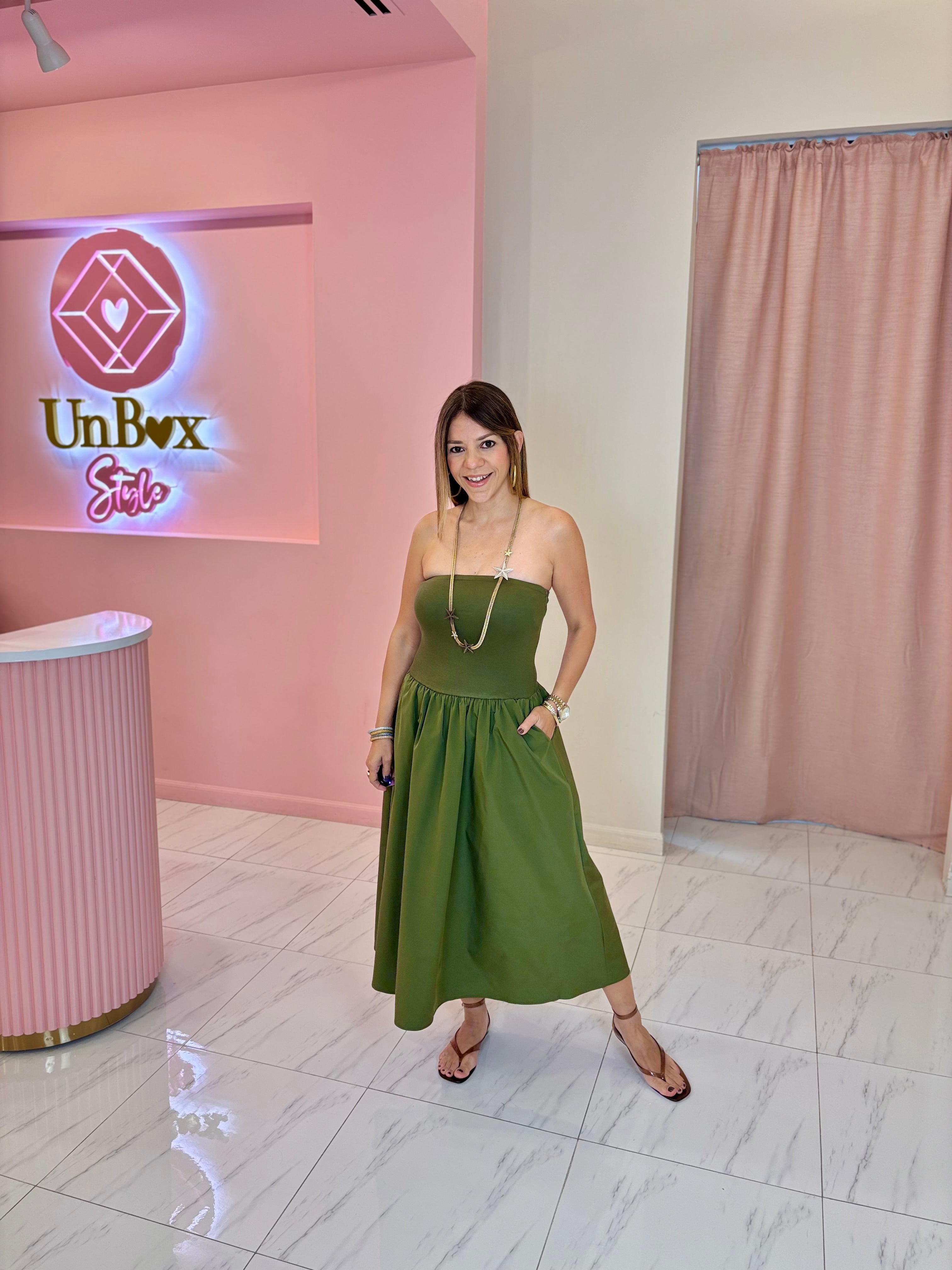 Dinorah Tube Dress-Olive🫒