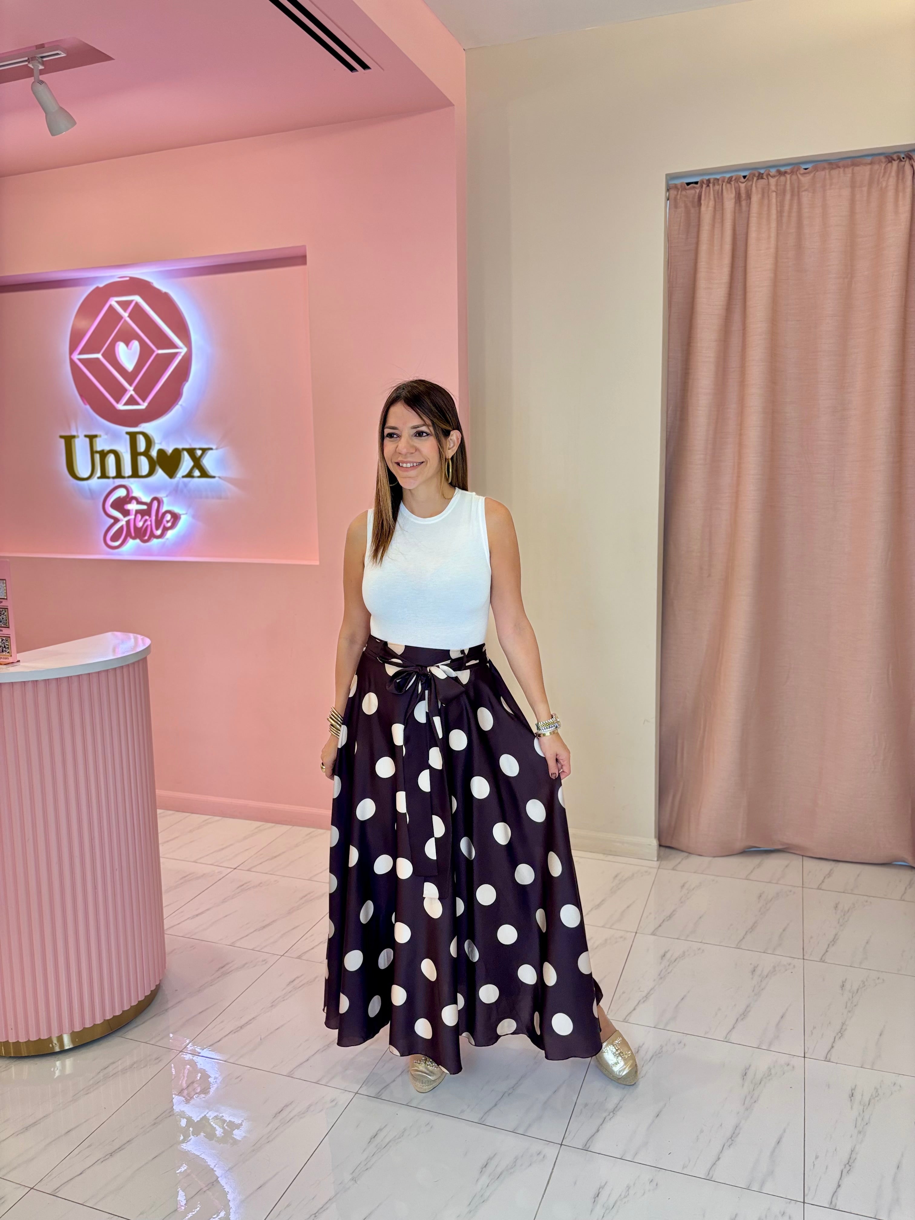 Mikaela Polka Skirt🇮🇹🤎🤍