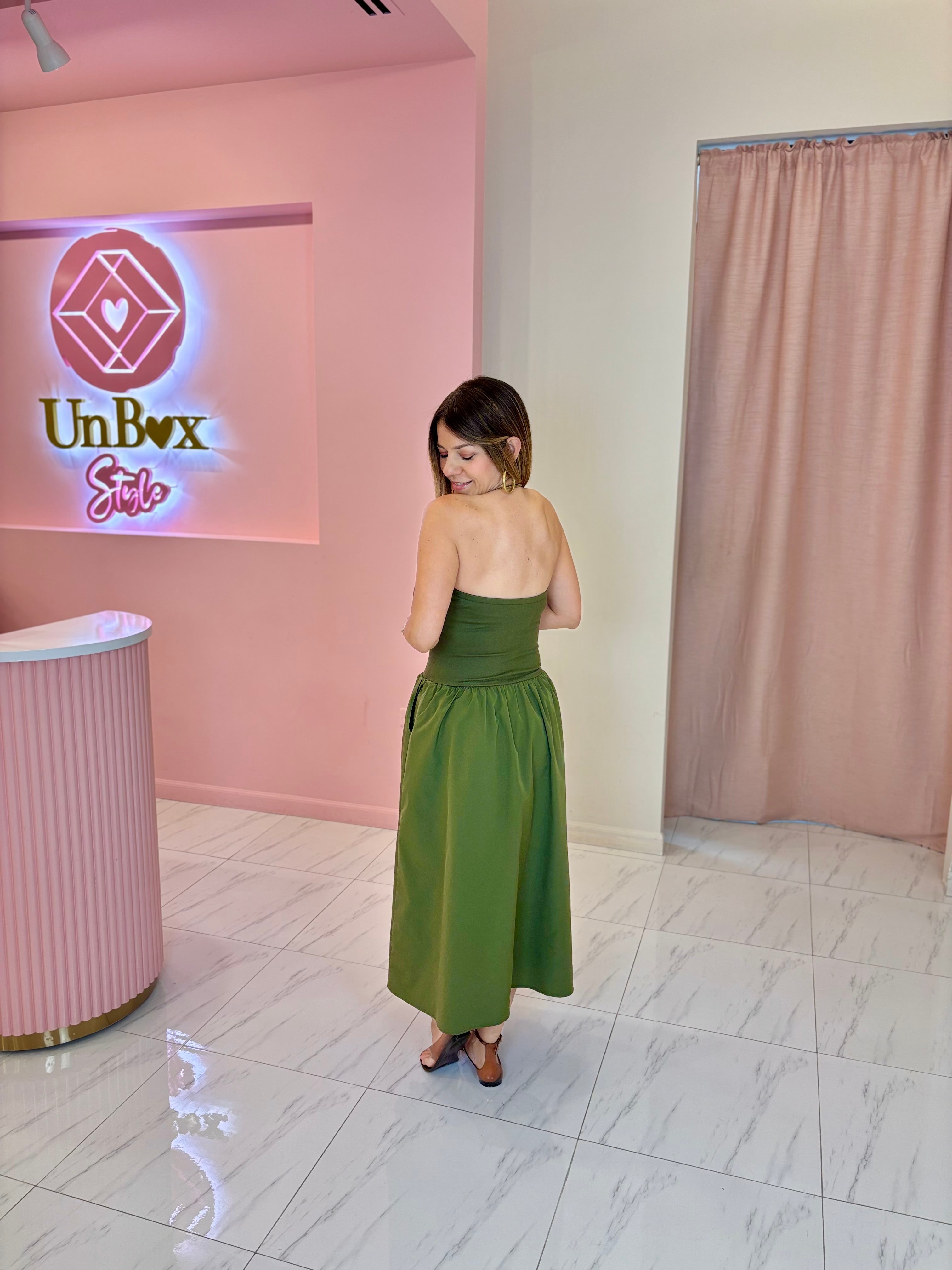 Dinorah Tube Dress-Olive🫒