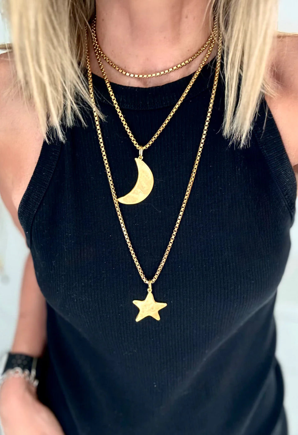 2771-Moon Star Gold Big Stars ⭐️