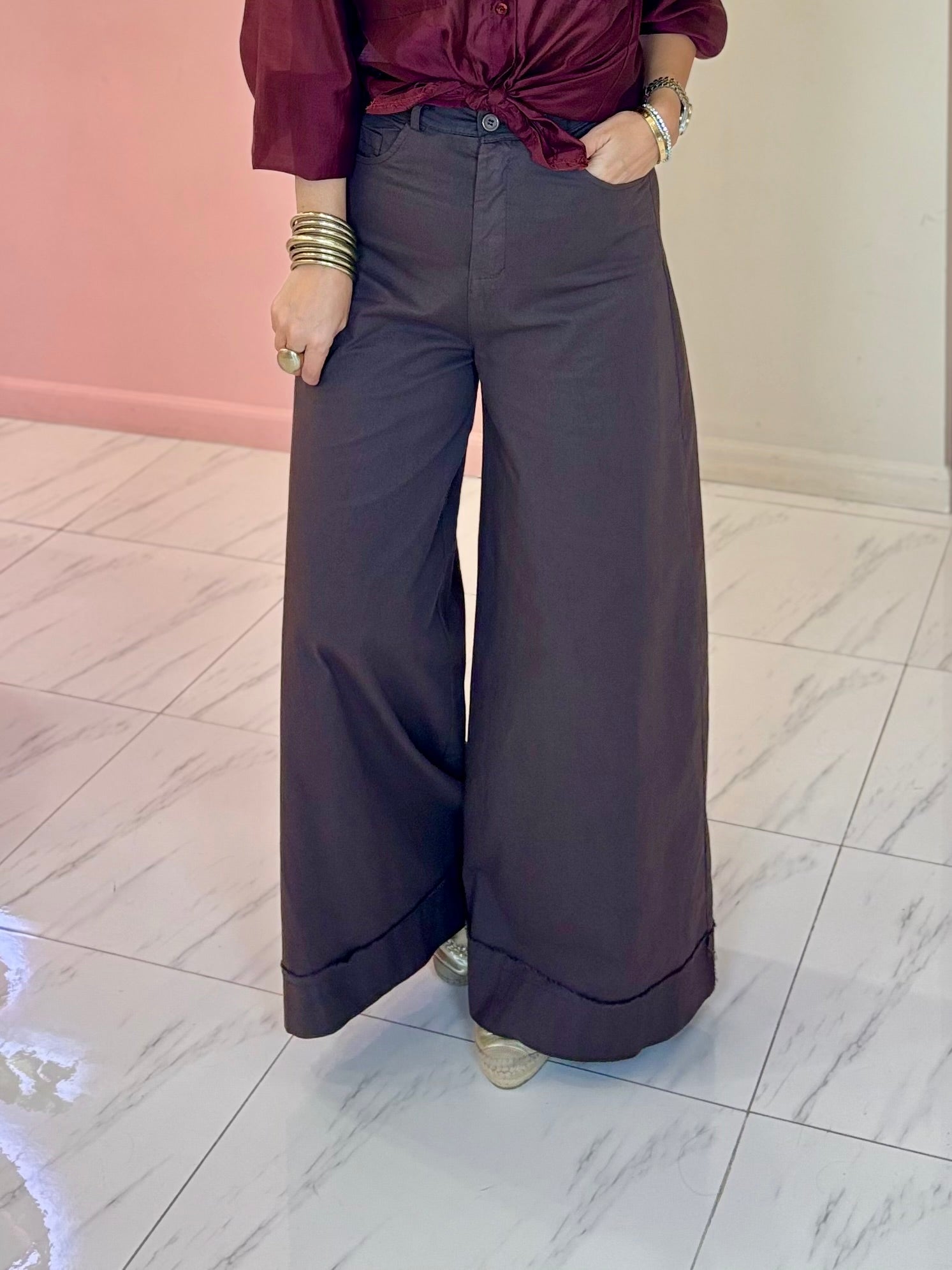 Melanie Palazzo Pants-Brown🤎