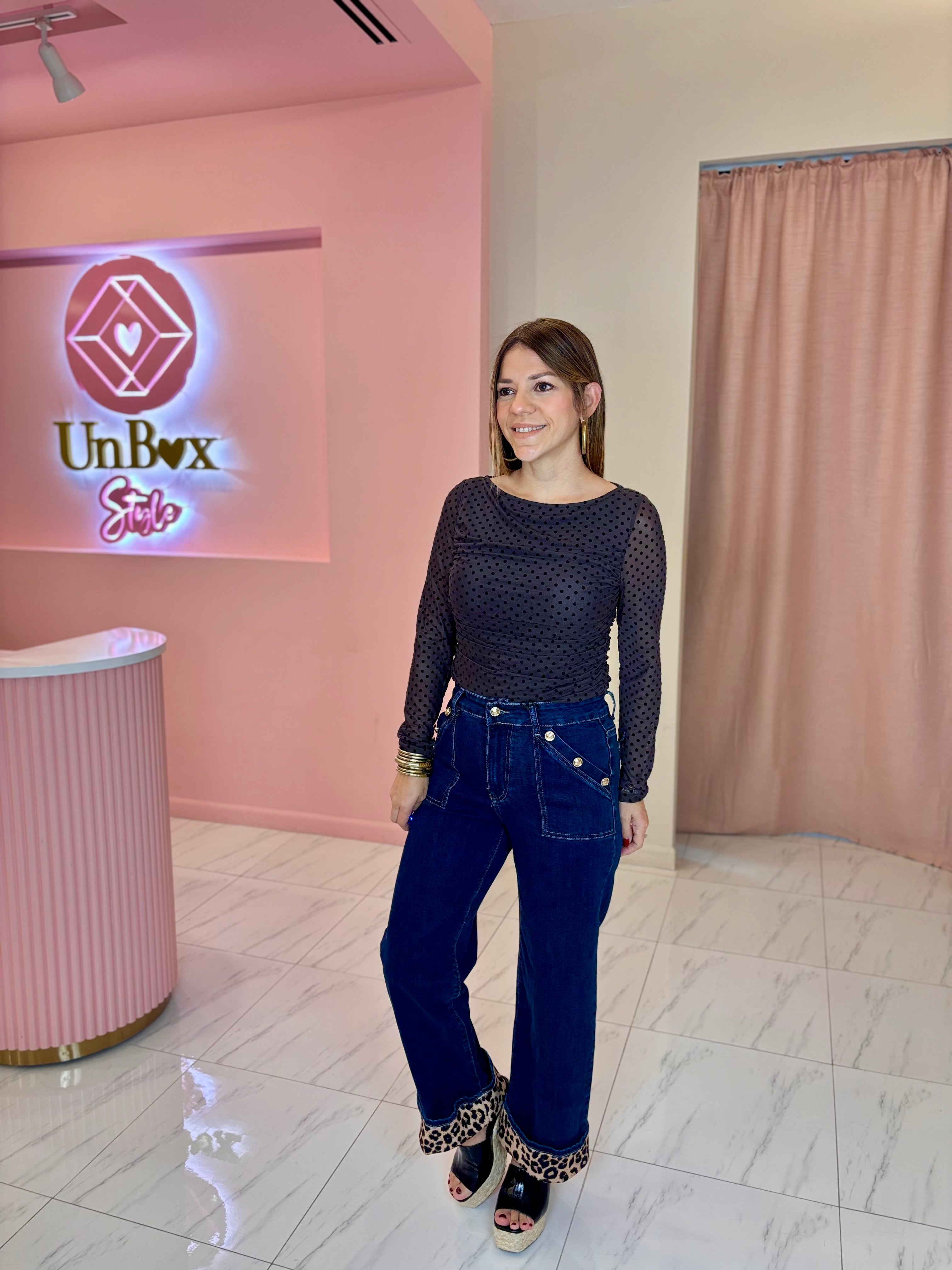 Irina Polka Mesh Top🤎