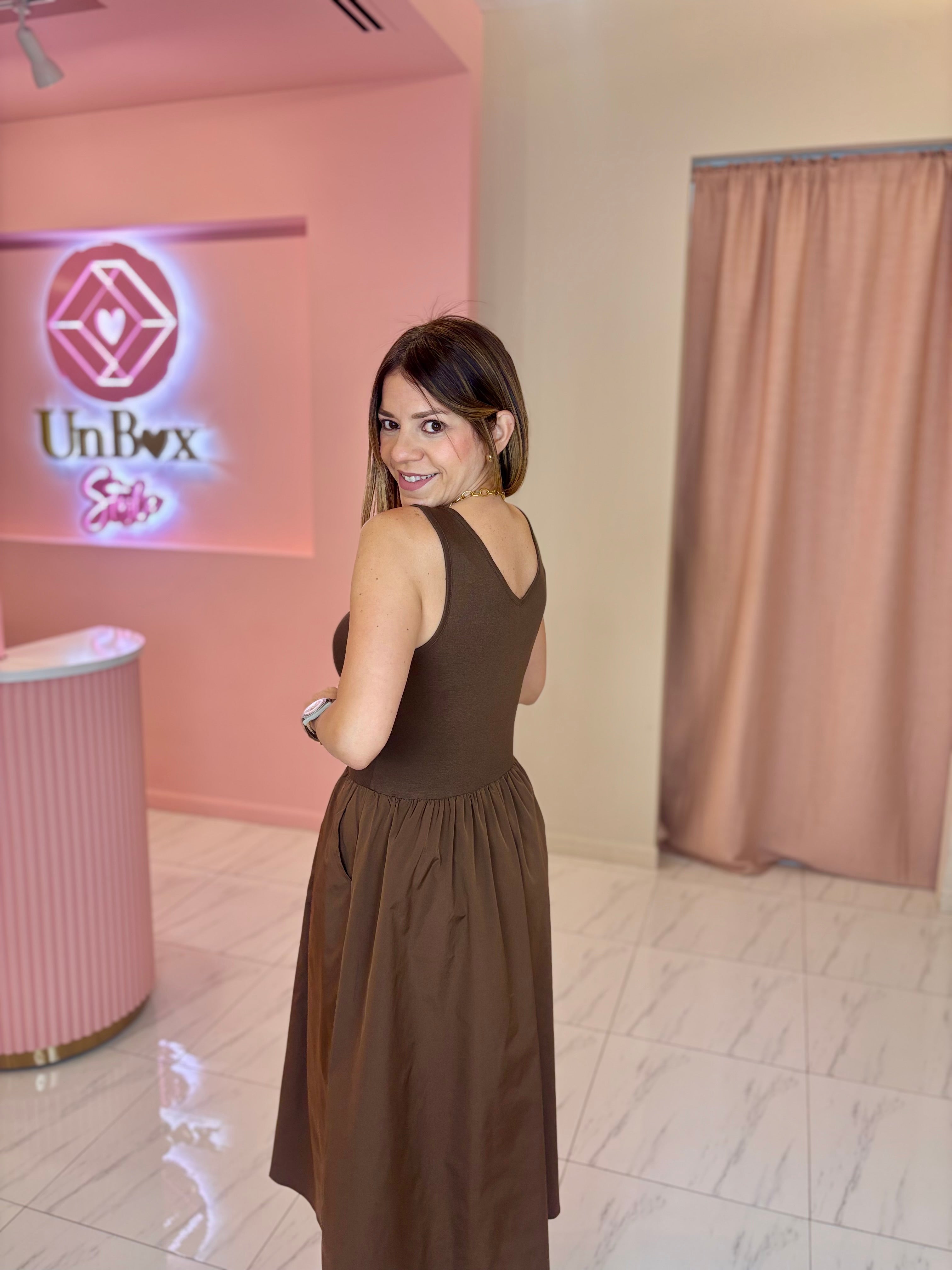 Martina V Neck Dress-🤎🍫