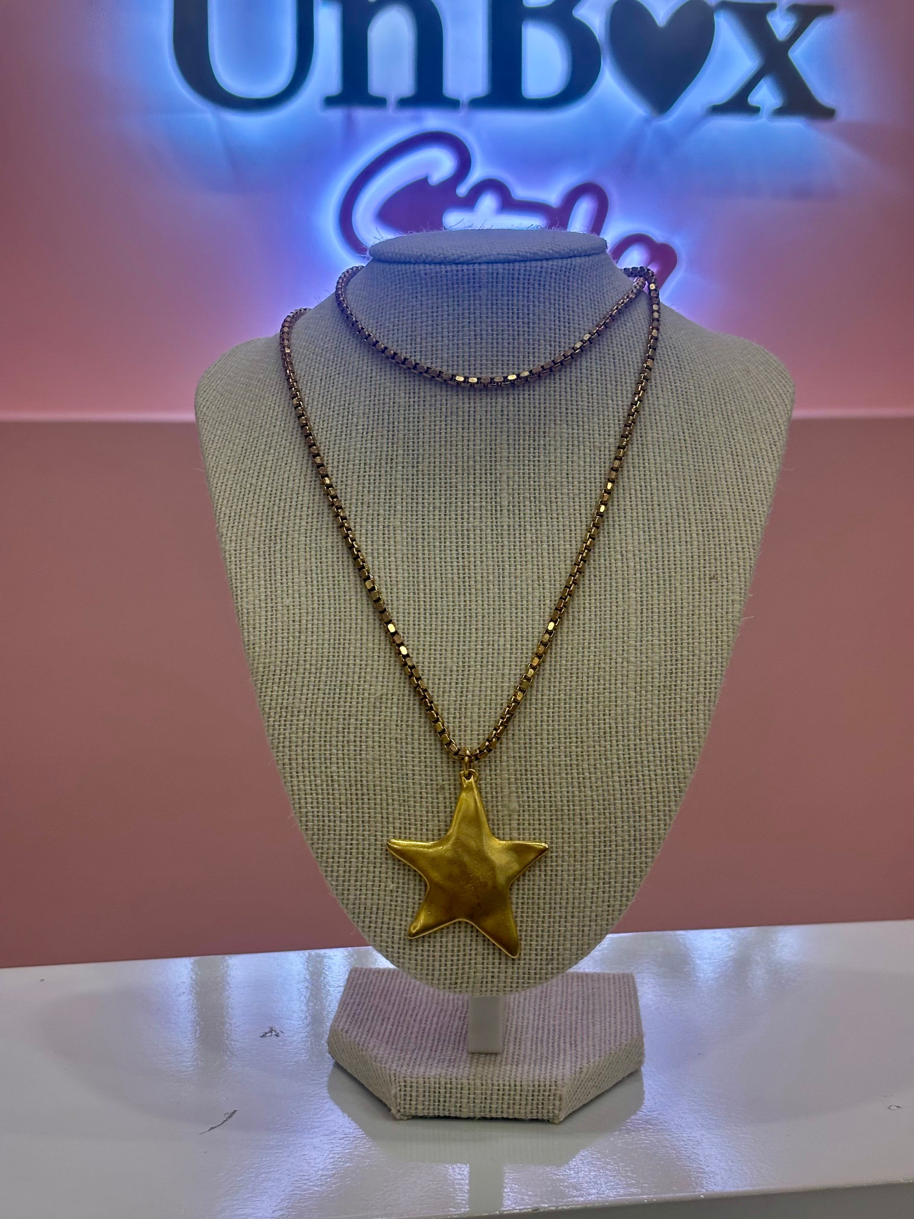 2771-Moon Star Gold Big Stars ⭐️