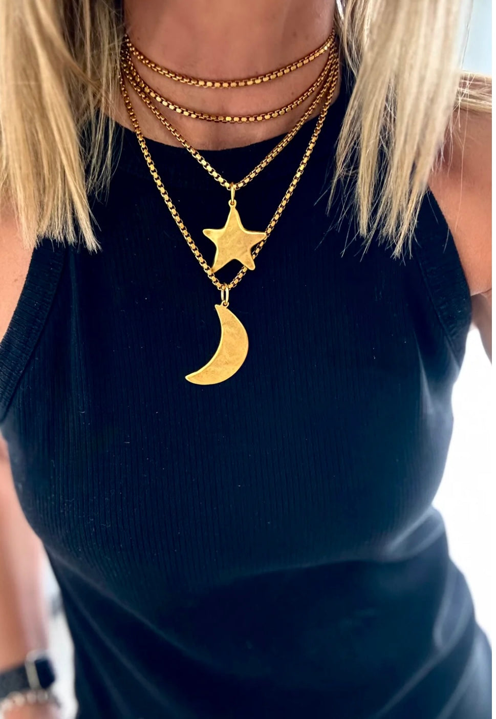 2771-Moon Star Gold Big Stars ⭐️