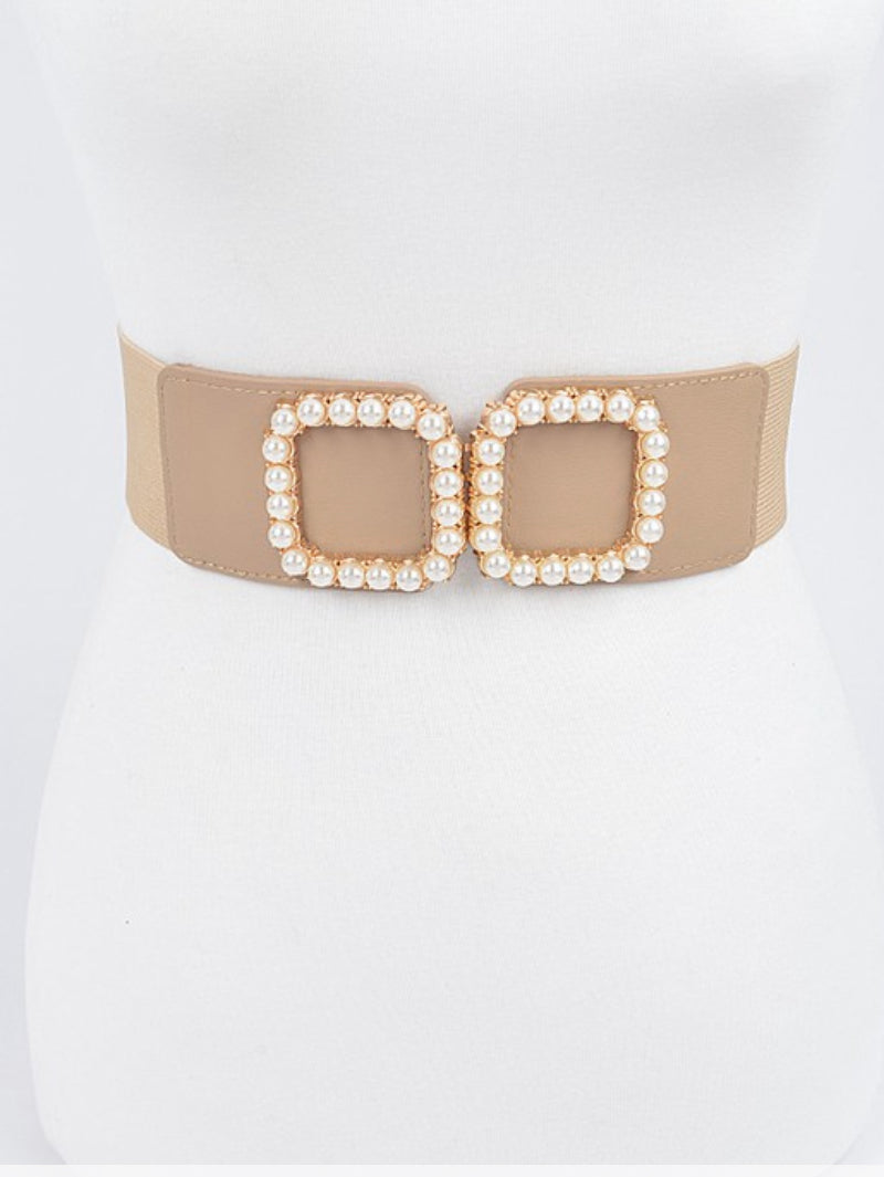 Pearl Buckle Eslastic Belt