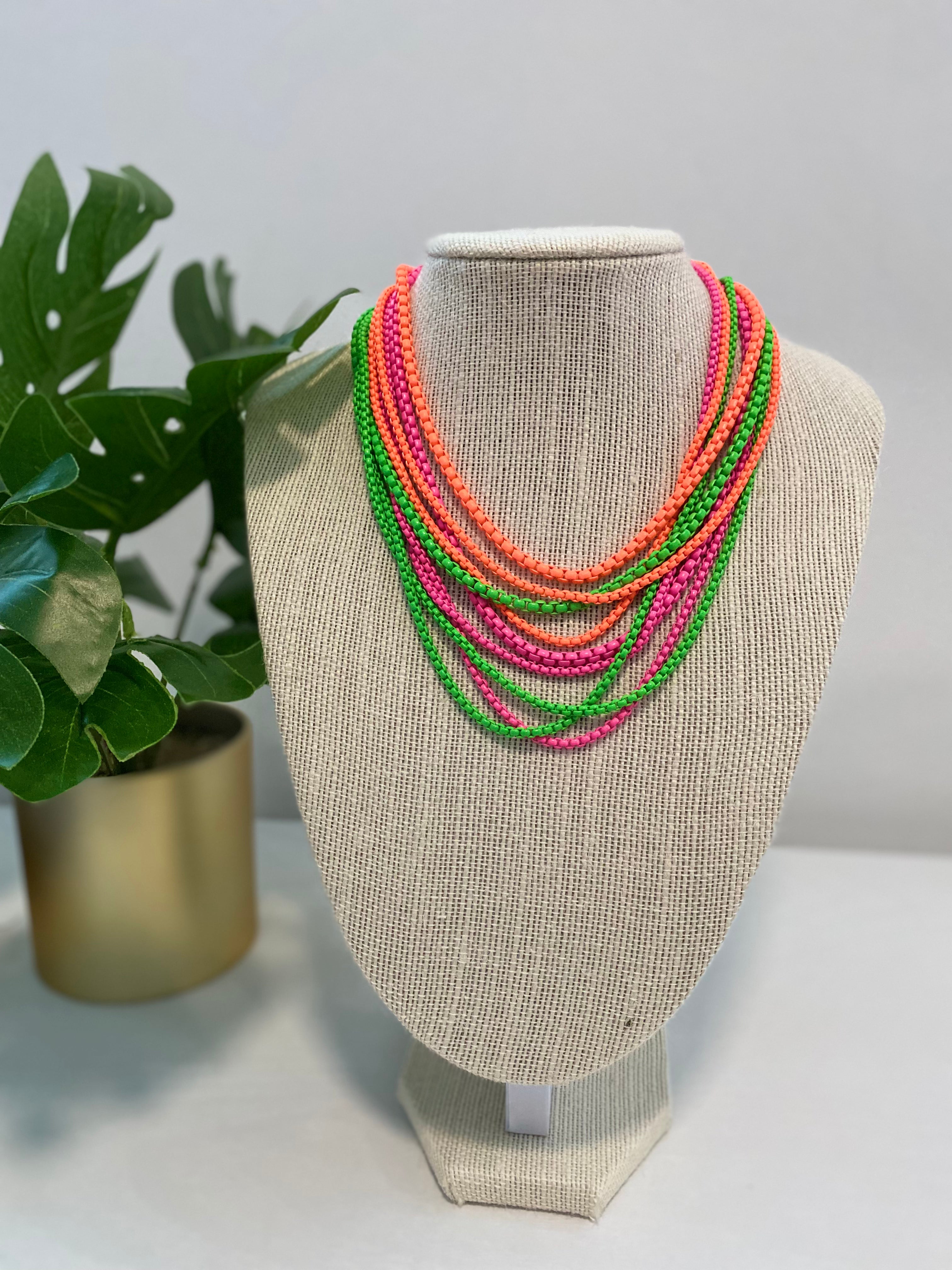 Neon Multi Chain Necklace