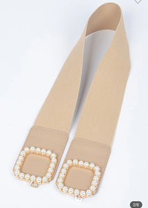 Pearl Buckle Eslastic Belt